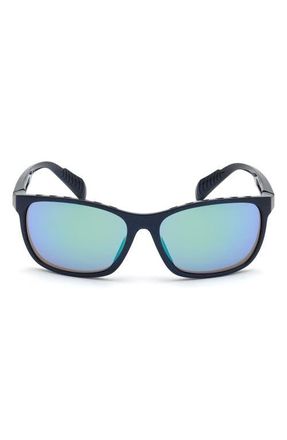 adidas 62mm Square Sunglasses in Blue /Green Mirror Lenses at Nordstrom