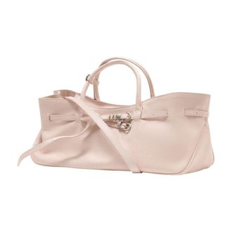 Margesherwood Womens Leather Cowhide Top Handle Bag Pink