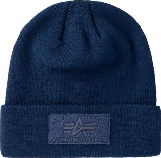 Alpha Industries Skim&uuml;tze ALPHA INDUSTRIES Velcro Beanie, Damen, Gr. onesize, blau (ultra navy), Obermaterial: 100% Polyacryl, M&uuml;tzen Skim&uuml;tze