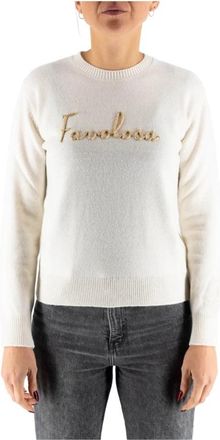 MC2 Saint Barth New Queen Favolosa Knit - Dames - Ronde hals truien - Wit - L - Wol - Truien & Vesten
