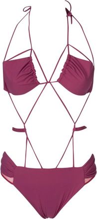 Nensi Dojaka Peonia Gathered Bra Swimsuit - Dames - Badpakken - Paars - S - Badmode