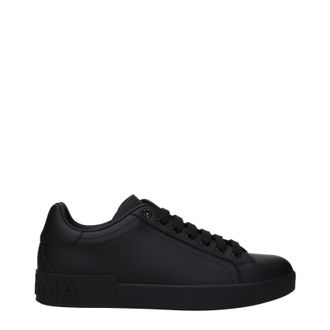 Dolce & Gabbana Uomos Scarpe da ginnastica in pelle nera