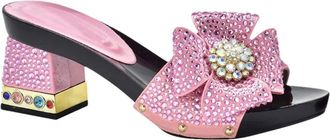 Generic Womens Rhinestone Flowers Party Set Italian Luxury Wedding Shoes and Matching Evening Handbag