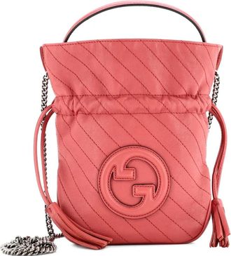 Gucci Blondie NM Diagonal gewatteerde leren mini bucket-tas - Roze