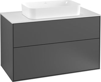 Villeroy & Boch Villeroy Und Boch Finion Unidad De Lavabo G23100, 1000x603x501mm, Con Iluminaci&oacute;n Led, Placa De Cubierta Blanco Mate, Color: Gris Claro Mate - G23100g