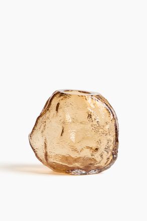 H&M Kleine Vase aus strukturiertem Glas - Beige