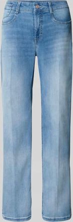M.A.C Straight Fit Jeans aus Baumwoll-Mix Modelll LAURA TURN UP in Hellblau, Gr&ouml;&szlig;e 34