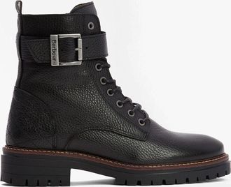 Barbour Heidi Womens Lace Up Boots Black Leather - Size UK 4