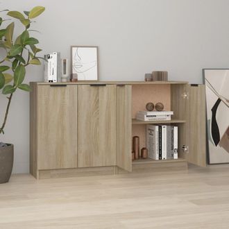 vidaXL Aparadores 2 Uds Madera Contrachapada Roble Sonoma 60x30x70 Cm Vidaxl