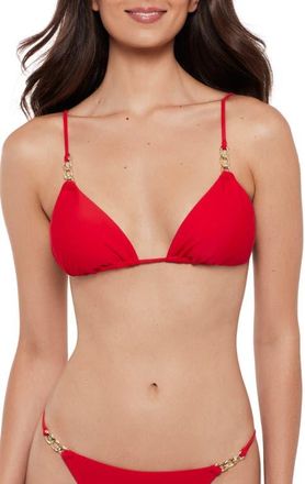 Steve Madden Chain Triangle Bikini Top in Cherry Red at Nordstrom, Size X-Small