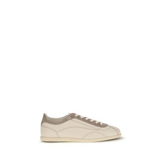 Brunello Cucinelli Beige Leather Low Top Mens Sneakers