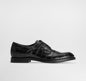 Dolce & Gabbana Alligator Derby Shoes - Man Lace-ups Black 43.5
