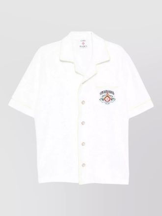 Casablanca terry monogram shirt contrast piping collar