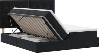 vidaXL Cama Con Almacenamiento Negro 200 X 200 Cm Terciopelo Vidaxl