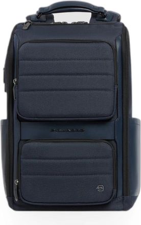 Piquadro Leren & Waterafstotende Laptoprugzak 14 - Heren - Rugzakken - Blauw - ONE Size - Leer - Tassen