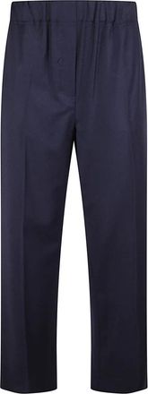 Max Mara Hateley Broeken - Dames - Straight fit broeken - Blauw - XS - Wol - Broeken
