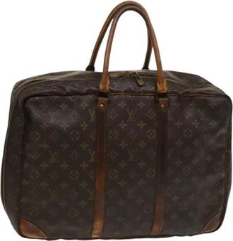 Louis Vuitton Tweedehands Canvas Louis Vuitton tassen - Dames - Vintage Weekendtas - Bruin - ONE Size - Leer - Vintage