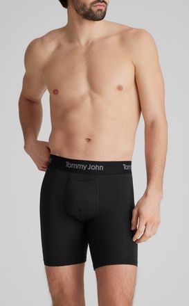Tommy John Second Skin Luxe Rib 6-Inch Boxer Briefs in Black at Nordstrom, Size Xx-Large