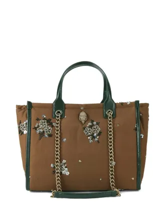 Kurt Geiger Hoxton shopper met kralen en bloemen - Bruin