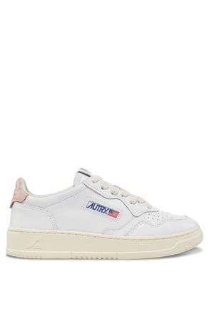 Autry Womens Medalist Leather Sneakers Pink Heel Tab