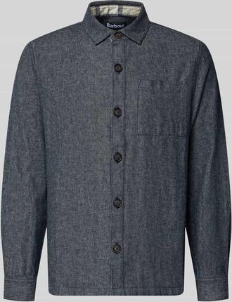 Barbour Regular Fit Hemdjacke aus Leinen-Baumwoll-Mix Modell STILLWATER in Marine, Gr&ouml;&szlig;e XXXL