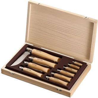 Opinel Juego De Cuchillos Opinel Tradition Inox 10 Piezas Acero Inoxidable Mango Barnizado