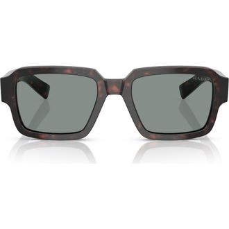 Prada 52mm Square Sunglasses in Blue/Tortoise at Nordstrom