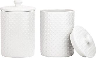 10 Strawberry Street Set Of 2 Hobnail Embossed Canisters