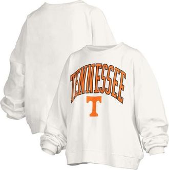 Pressbox Womens Pressbox White Tennessee Volunteers Janise Arch Over Logo Waist Length Oversized Pullover Sweatshirt at Nordstrom, Size X-Large