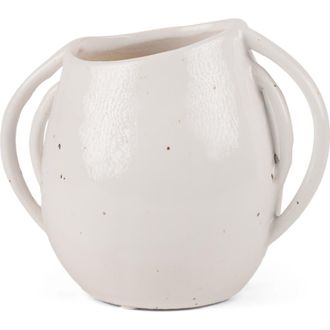 Mercana Urvi Speckled Asymmetrical Ceramic Vase in White at Nordstrom