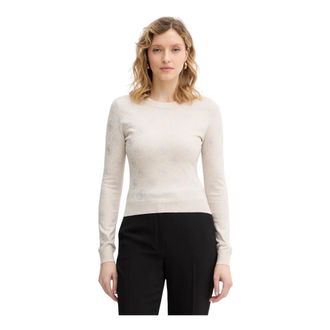 Guess Truien & Vesten, Dames, Beige, XS, Wol, Rhinestone Logo Sweater