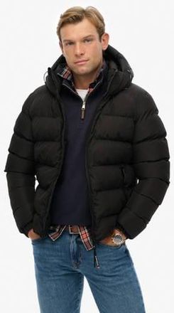 Superdry gewatteerde jas zwart