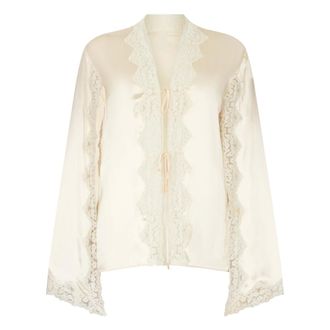 Alberta Ferretti Alberta Ferretti, Shirts, female, White, Size: M Viscose Blouse With Lace