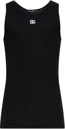Dolce & Gabbana Geribbelde mouwloze t-shirt - Heren - Tops zonder mouwen - Zwart - XL - Katoen - Tops