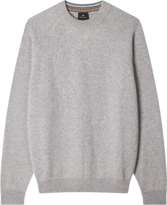 Paul Smith Merino wollen trui met ronde hals - Heren - Sweatshirts & Hoodies - Grijs - Maat: L Wol