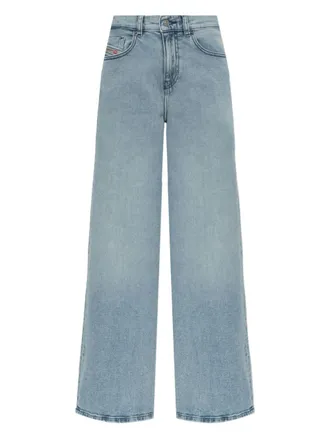 Diesel Wide-Leg Denim Jeans With Logo Patch