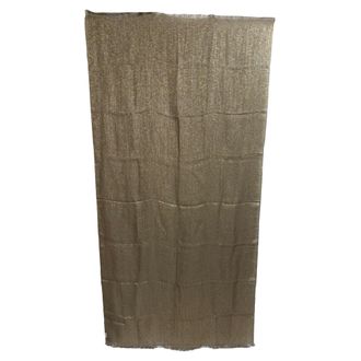 Brunello Cucinelli Brunello Cucinelli Pre-owned Womens Frayed-Edge Scarf in Gold Cashmere - One Size