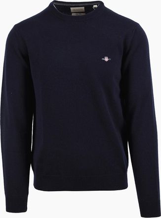GANT Mens GANT SUPERFINE LAMBSWOOL CREW NECK MARINE - Navy - Size: 44