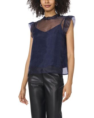 Vince Camuto High Neck Ruffle Sleeve Tank