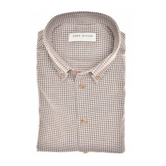John Miller Business Shirt - Heren - Casual Overhemden - Bruin - XL - Katoen - Overhemden