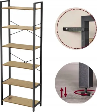 OEM Estanter&iacute;a De Pie Artesanal De Metal Negro Con Estructura De Acero, Armario De Oficina, Estante