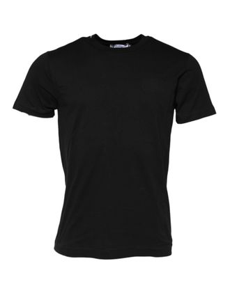 Dolce & Gabbana Black Cotton Crew Neck Short Sleeves Mens T-shirt