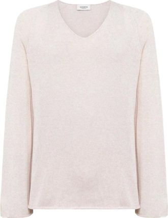 Laneus V-neck Knitwear, male, Beige, Size: L V-neck Knitwear