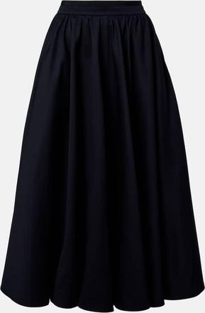 Patou Pleated cotton midi skirt