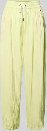 Marc Cain Pull-on-Hose mit Plisseefalten mit Tunnelzug in Neon Gelb, Gr&ouml;&szlig;e 34