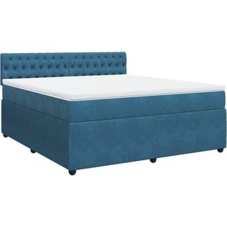 vidaXL Vidaxl - Cama Box Spring Con Colch&oacute;n Terciopelo Azul 180x200 Cm