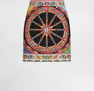 Dolce & Gabbana Carretto-print Fabric Skirt - Woman Skirts Multi-colored 38