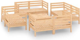 vidaXL Juego De Muebles De Jard&iacute;n 9 Piezas Madera Maciza De Pino Vidaxl