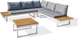 DCB Garden Dcb Garden - Miyako - Sal&oacute;n De Jard&iacute;n 5 Plazas En Madera De Acacia Y Aluminio