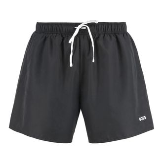 HUGO BOSS Hugo, Beachwear, male, Black, Size: XL Beach Set with Swim Shorts and Towel